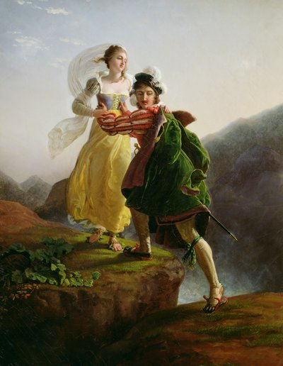 Bianca Cappello Fleeing with Her Lover Francesco de Medici by Louis Ducis